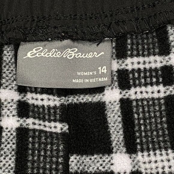 Eddie Bauer Lined Sweatpants Womens Size 14 Black  Elastic Waist Drawstring - Picture 7 of 16